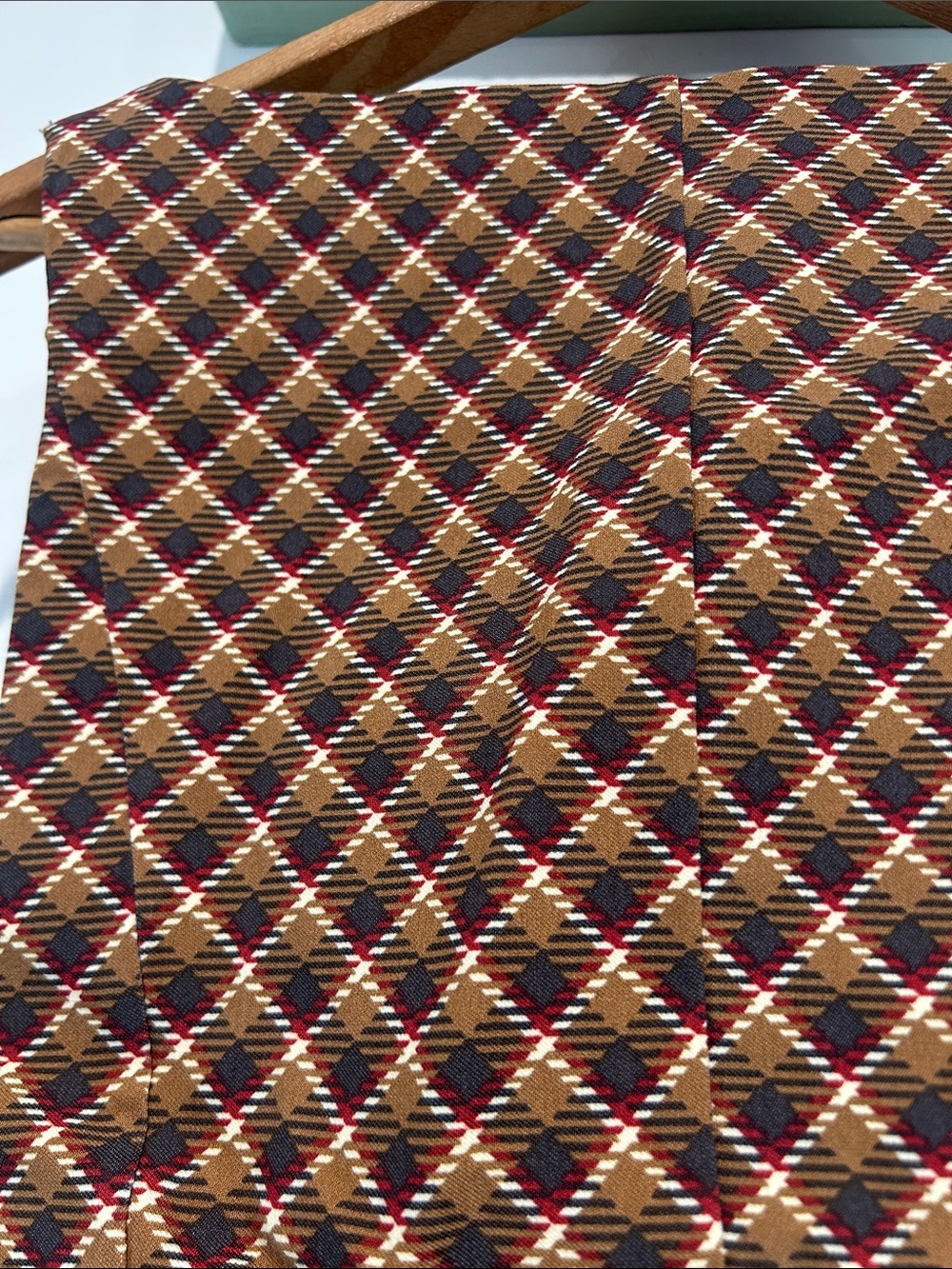 Brown Plaid Mini Skirt - Women's Skirt - Picture 10 of 12